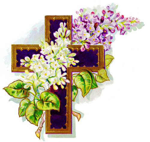 happy easter cross clipart. Easter Lilac Cross Clipart