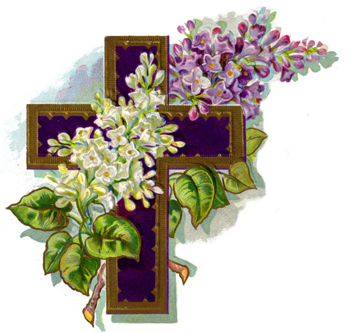free clip art cross with flowers - photo #36
